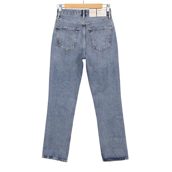 NWT Agolde Lana Mid-Rise Vintage Straight Jean Button Fly In Backdrop Size 24 - Picture 3 of 10